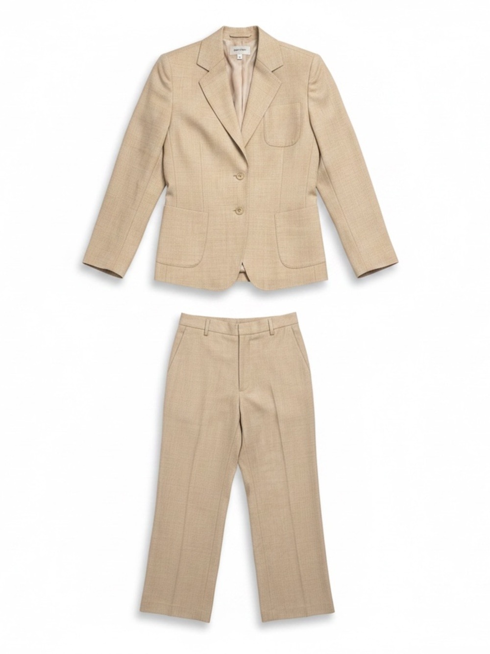 Banana Republic Tan Wool Silk Professional Business SuitJacket 8 Pants 10 - Picture 2 of 11